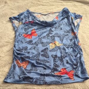 New York & Company Butterfly Print Top